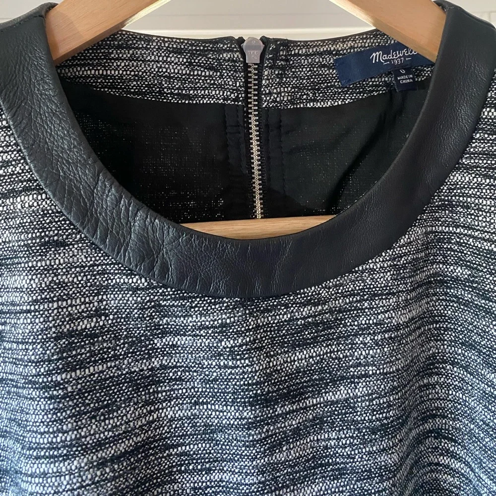 Madewell Black and White A-line Sleeveless Dress Size 0 - Picture 4 of 9